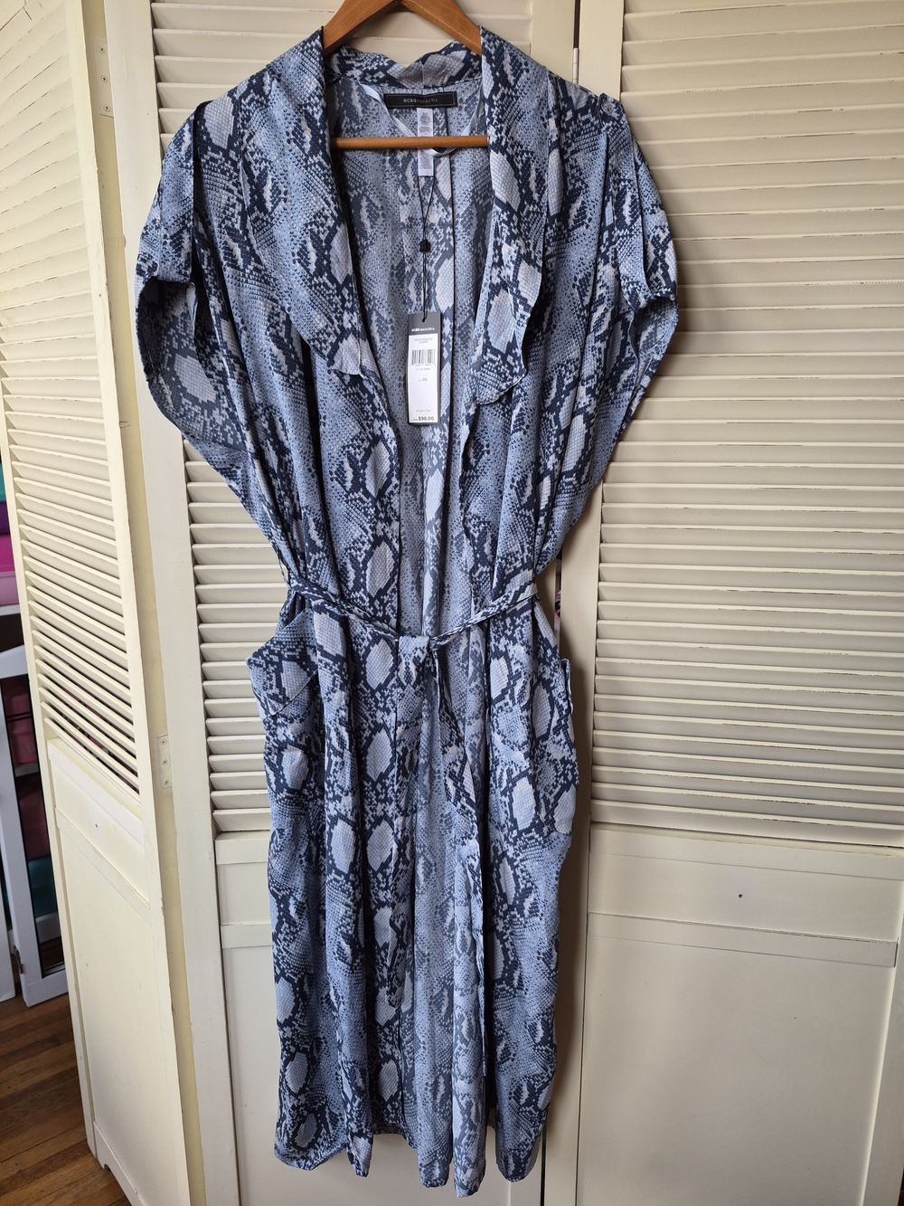 BCBG Max Azria NWT Snake Print Wrap Maxi Dress One Size